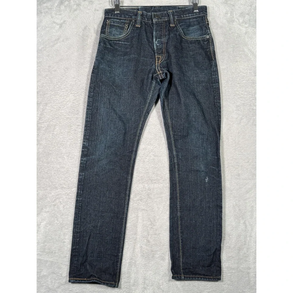 Syoaiya Jeans Mens 29 (28x29) Blue Selvedge Slim Straight Dark Wash Made Japan